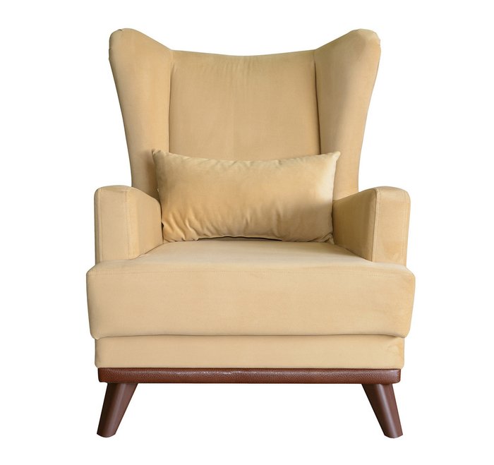 Кресло Оскар в обивке из велюра бежевого цвета - купить Интерьерные кресла по цене 13242.0