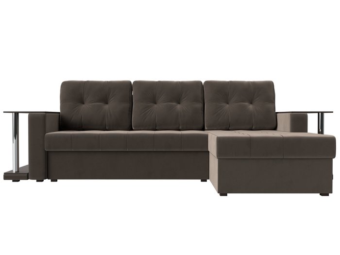 Угловой диван-кровать Даллас коричневого цвета - купить Угловые диваны по цене 43790.0
