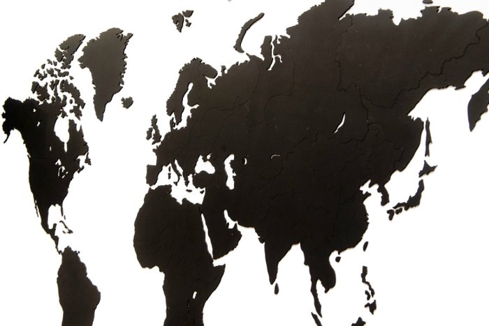 Карта мира Wall Вecoration черного цвета из МДФ - лучшие Декор стен в INMYROOM