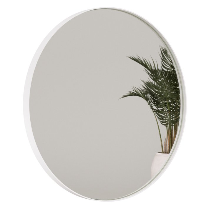 Дизайнерское настенное зеркало Rauntel L в раме белого цвета