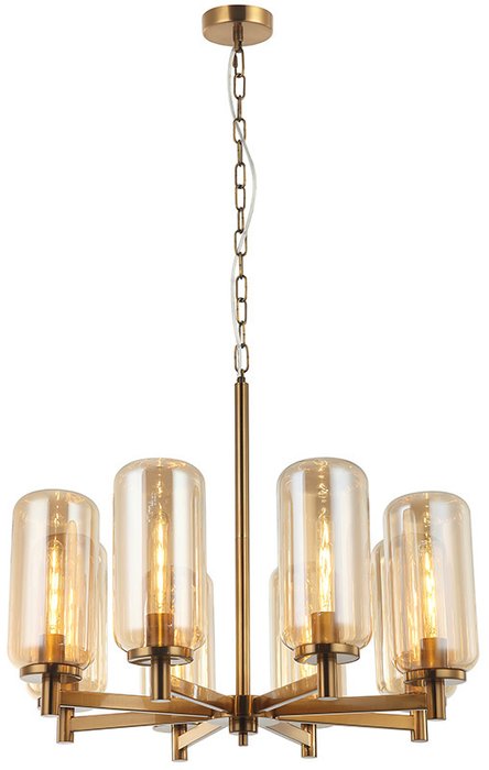 Люстра подвесная Bauers с янтарными плафонами  - купить Подвесные люстры по цене 49990.0