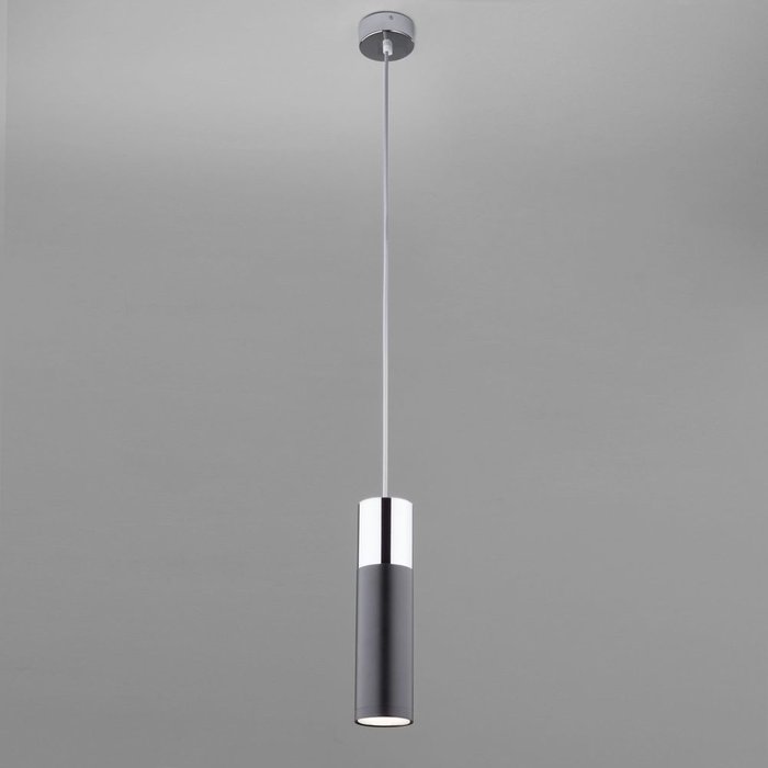 LED светильник подвесной в стиле лофт 50135/1 LED хром/черный Double Topper - купить Подвесные светильники по цене 4670.0