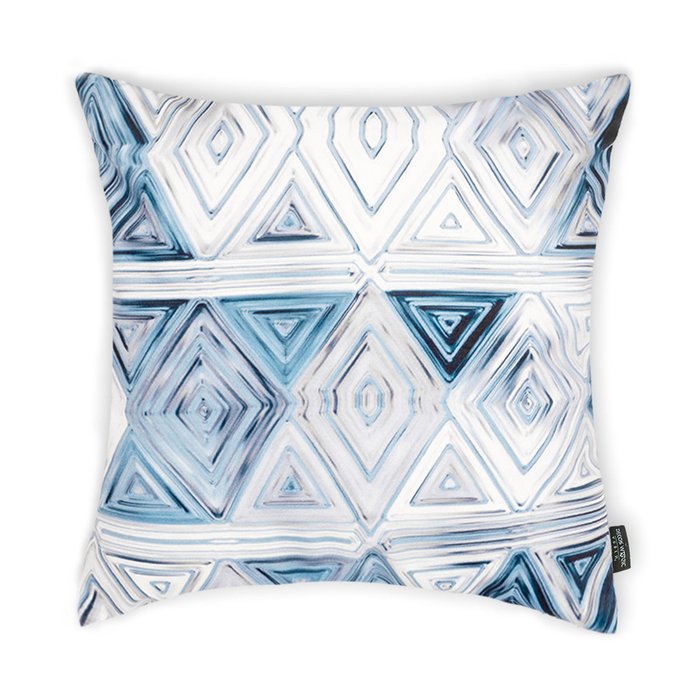 Декоративная подушка Vitrage бело-голубого цвета 45х45