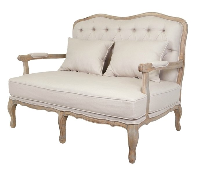 Двухместный диван Yareli с резными ножками - лучшие Прямые диваны в INMYROOM