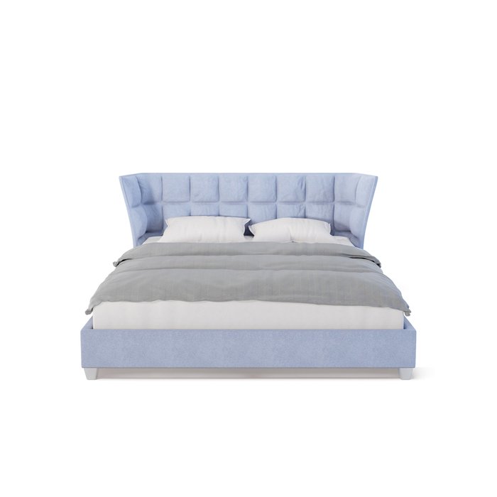 Кровать Гамма 160х200 светло-голубого цвета без подъемного механизма - купить Кровати для спальни по цене 75000.0