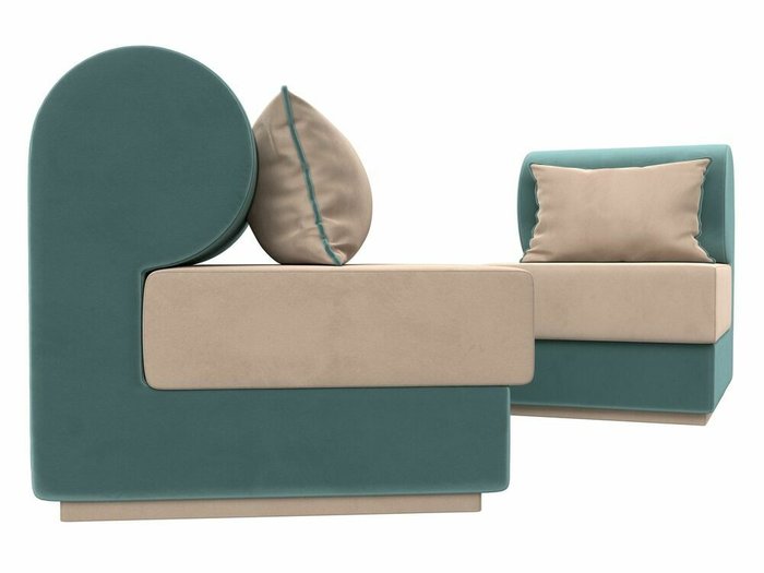 Набор из двух кресел Кипр бирюзово-бежевого цвета - лучшие Комплекты мягкой мебели в INMYROOM