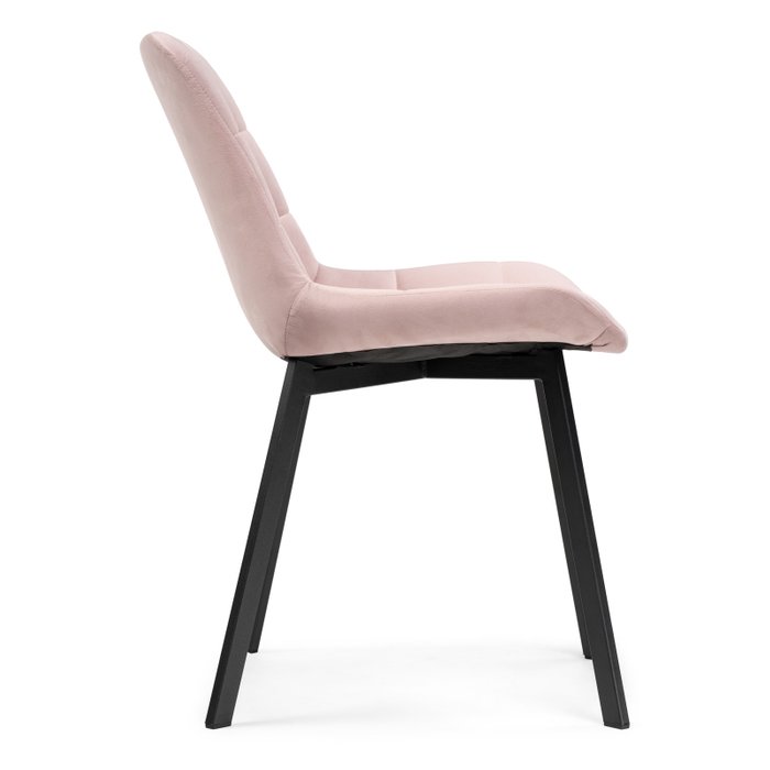 Стул Челси розового цвета на черных ножках - лучшие Обеденные стулья в INMYROOM