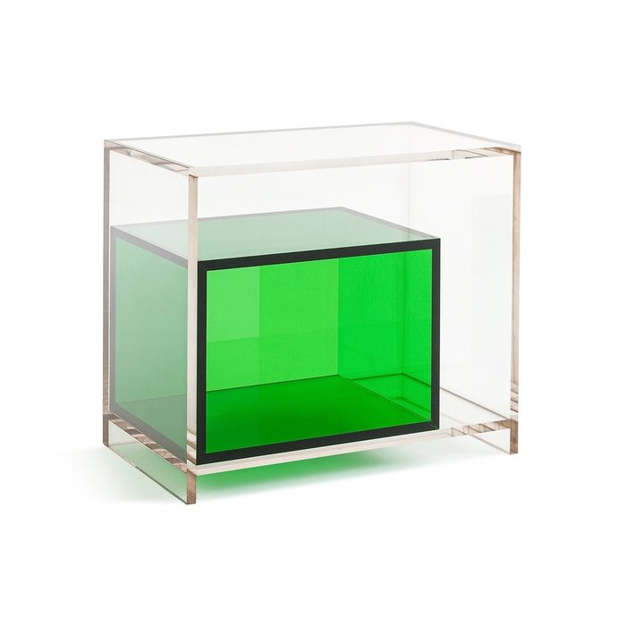 Столик прикроватный из акрилового стекла Dario серо-зеленого цвета - купить Журнальные столики по цене 56832.0