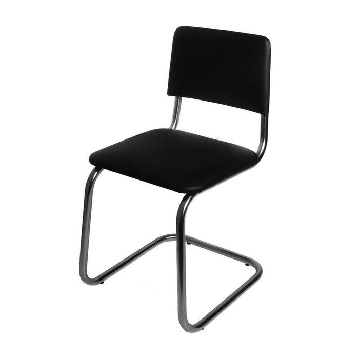 Стул со спинкой Bauhaus черного цвета на белом каркасе - купить Обеденные стулья по цене 6700.0
