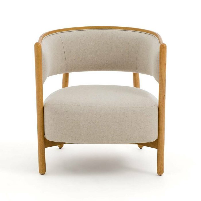 Кресло из гевеи и хлопкальна Natesse бежевого цвета - купить Интерьерные кресла по цене 48105.0