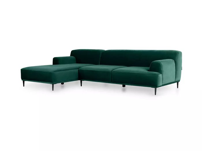 Угловой диван Portofino в обивке из велюра темно-зеленого цвета