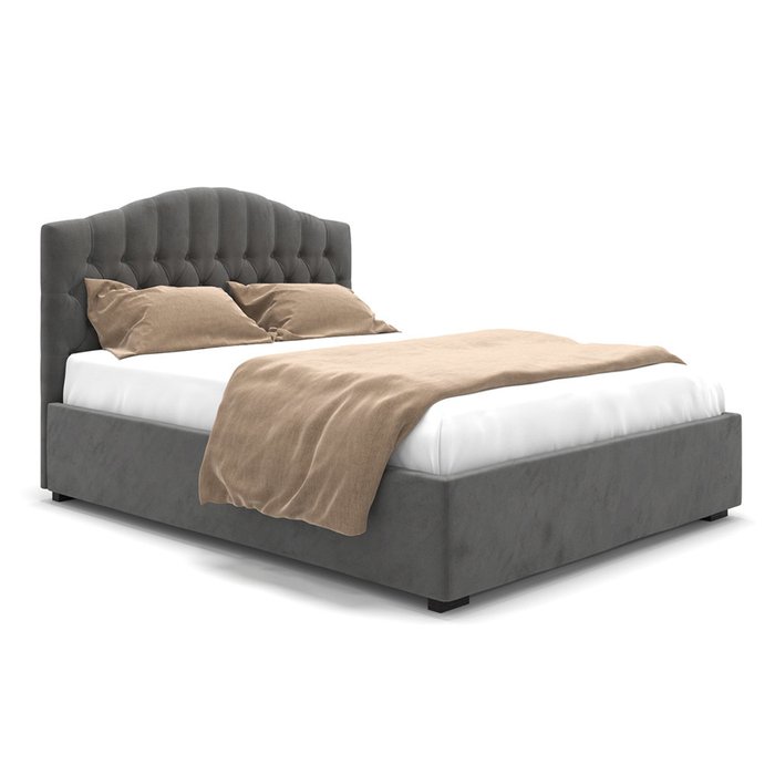 Кровать Hannah с подъемным механизмом темно-серого цвета 180х200