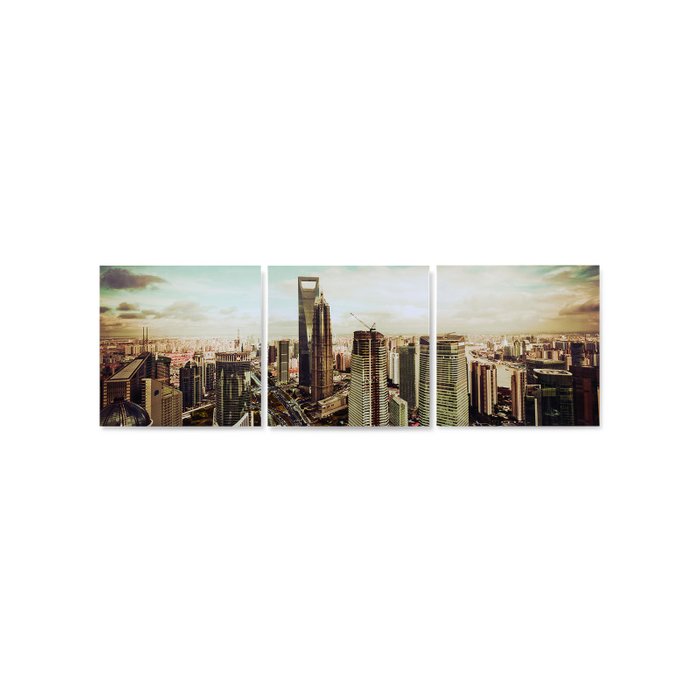 Картина Shanghai Pudong из трех частей 70х70