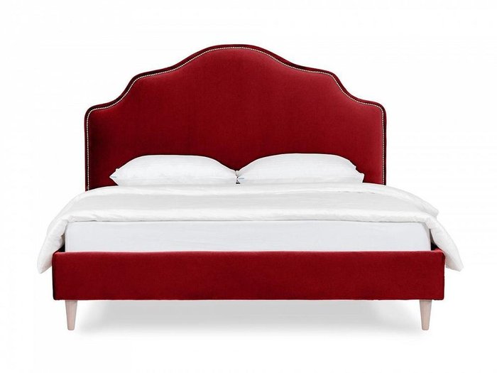 Кровать Queen II Victoria L 160х200 красного цвета с бежевыми ножками  - купить Кровати для спальни по цене 63090.0
