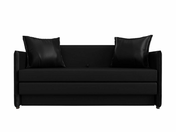 Диван-кровать Лига 011 черного цвета (экокожа) - купить Прямые диваны по цене 26999.0