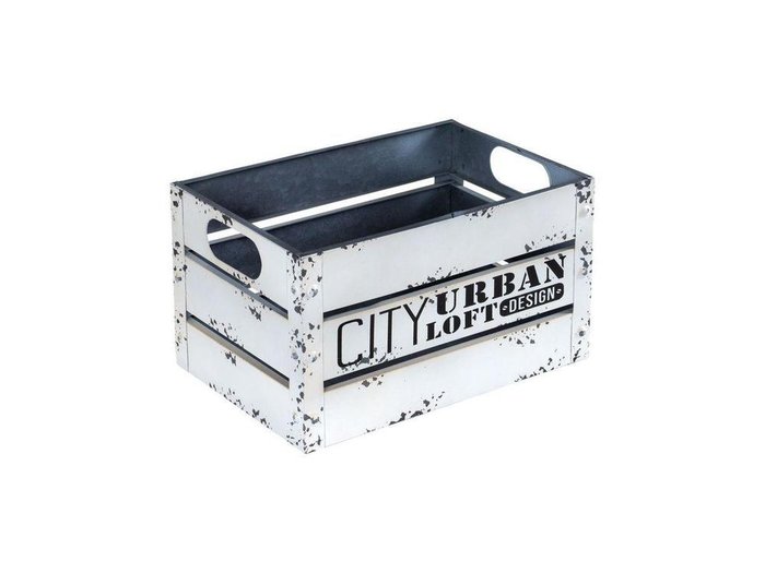 Ящик декоративный City Urban Loft M бело-серого цвета - купить Декоративные коробки по цене 1490.0
