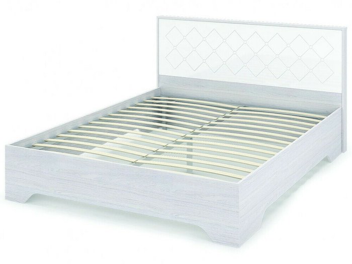 Кровать с ортопедическим основанием Сальма 140х200 бело-серого цвета - купить Кровати для спальни по цене 21901.0