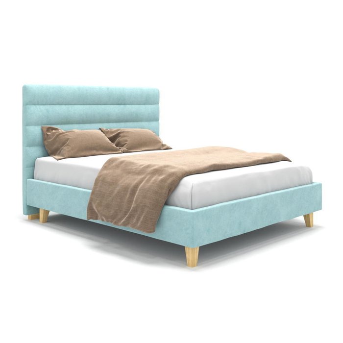 Кровать Tara  на ножках голубая 200х200 - лучшие Кровати для спальни в INMYROOM