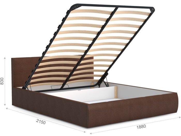 Кровать с подъемным механизмом Верона 180х200 коричневого цвета - купить Кровати для спальни по цене 27068.0