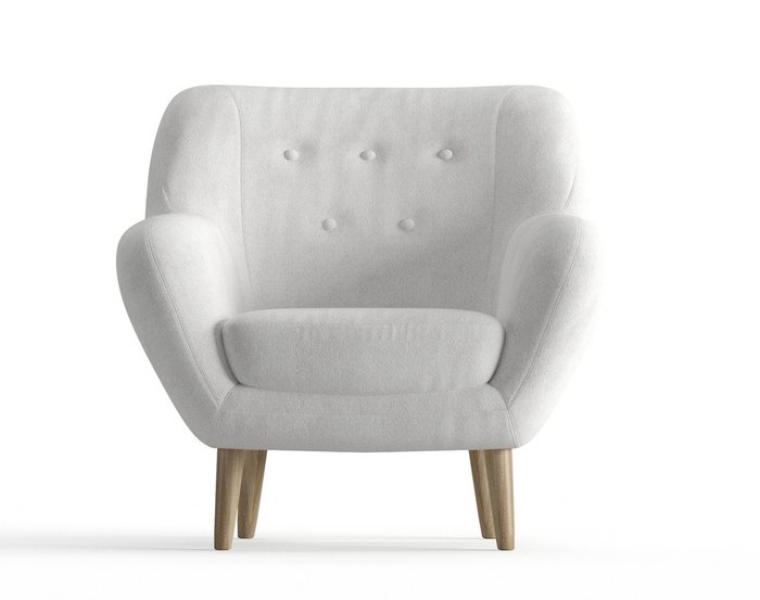 Кресло Cloudy в обивке из велюра белого цвета - купить Интерьерные кресла по цене 15250.0