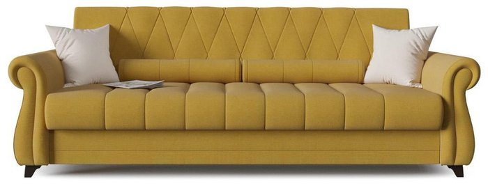 Диван-кровать прямой Эвора горчичного цвета - купить Прямые диваны по цене 25750.0