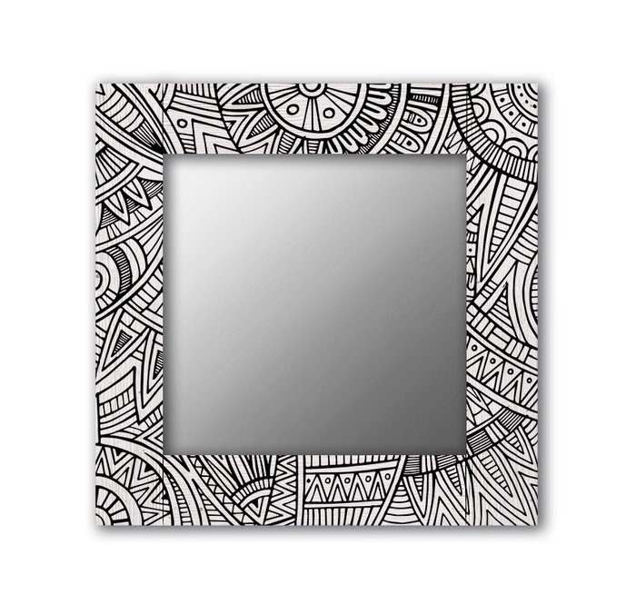 Настенное зеркало Трайбл 50х65 черно-белого цвета - купить Настенные зеркала по цене 13190.0