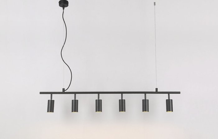 Подвесной светильник RIVO SP6 L1200 BL (металл, цвет черный) - лучшие Подвесные светильники в INMYROOM Подвесной светильник RIVO SP6 L1200 BL (металл, цвет черный) - лучшие Подвесные светильники в INMYROOM