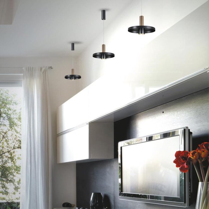 Подвесной светильник Alba 358984 (алюминий, цвет черный) - купить Подвесные светильники по цене 6630