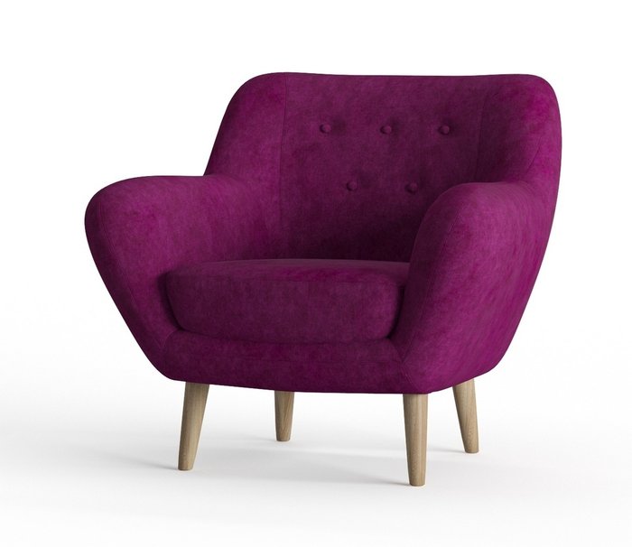 Кресло Cloudy в обивке из вельвета фиолетового цвета