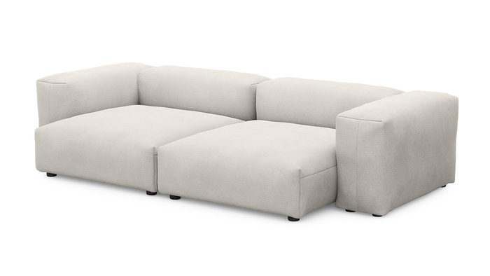 Прямой диван Фиджи двухсекционный большой молочного цвета - купить Прямые диваны по цене 69800.0