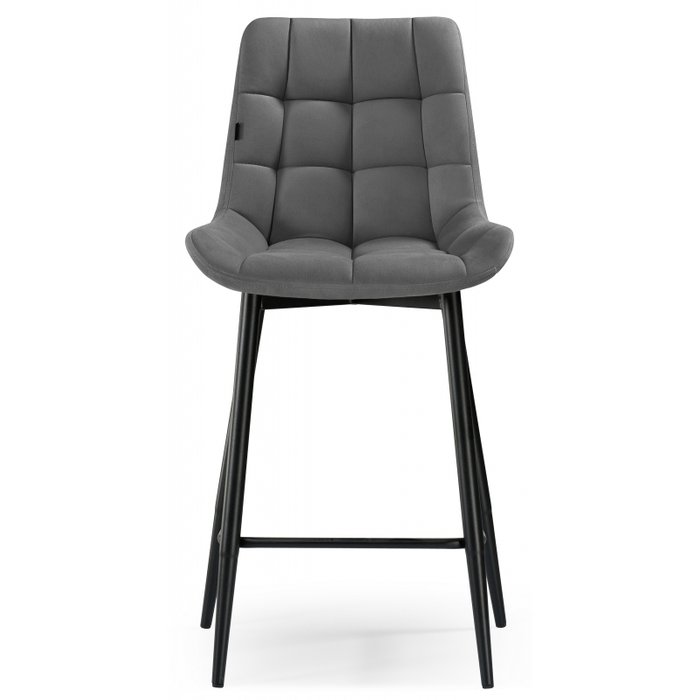 Стул полубарный Алст серого цвета на черных ножках - купить Барные стулья по цене 6080.0