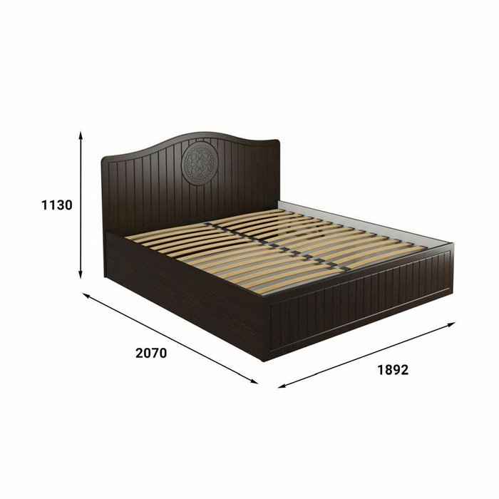 Кровать Монблан 180х200 темно-коричневого цвета с подъемным механизмом - купить Кровати для спальни по цене 59004.0