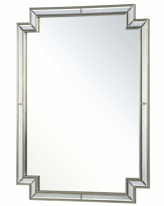 Настенное зеркало Холтон в раме серебряного цвета