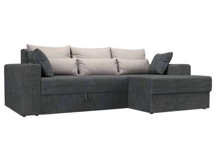 Угловой диван-кровать Мэдисон серого цвета правый угол