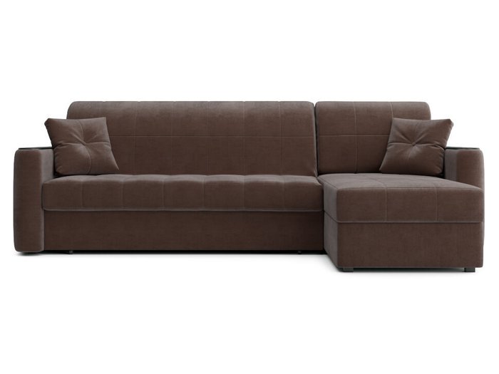 Угловой диван-кровать Ницца коричневого цвета