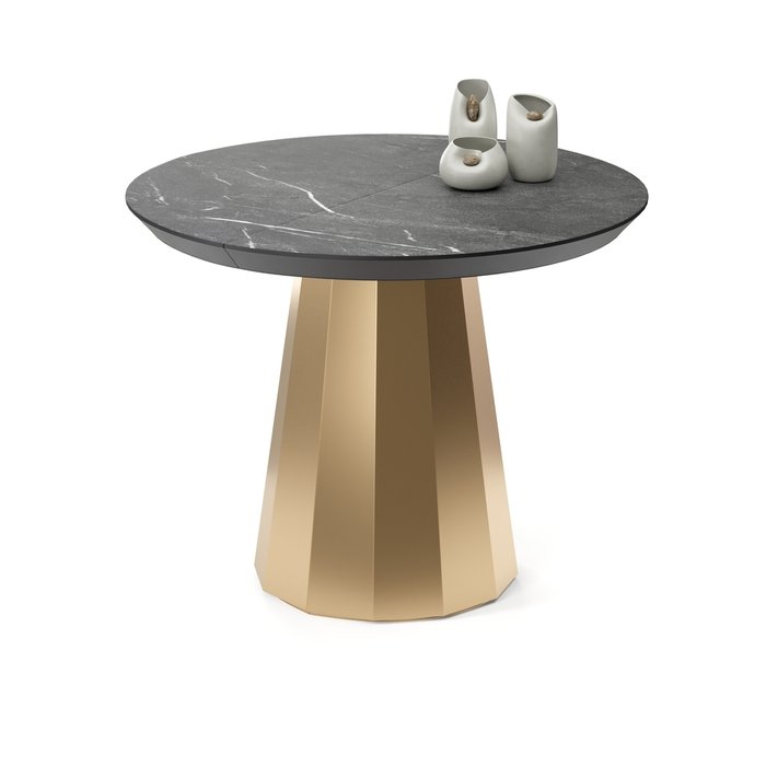 Обеденный стол раздвижной Фаварис на золотом основании - лучшие Обеденные столы в INMYROOM