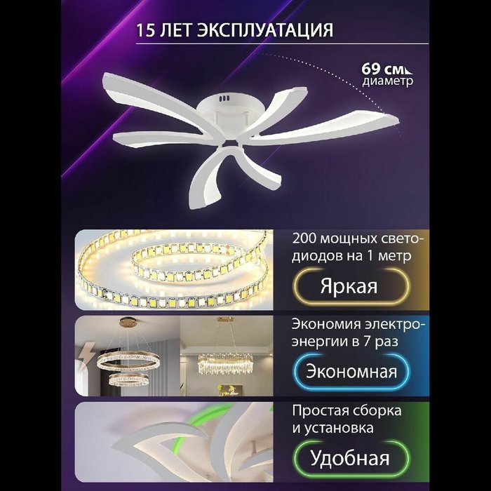 Потолочная люстра Vio LED LAMPS 81453 (акрил, цвет белый) - лучшие Потолочные люстры в INMYROOM Потолочная люстра Vio LED LAMPS 81453 (акрил, цвет белый) - лучшие Потолочные люстры в INMYROOM