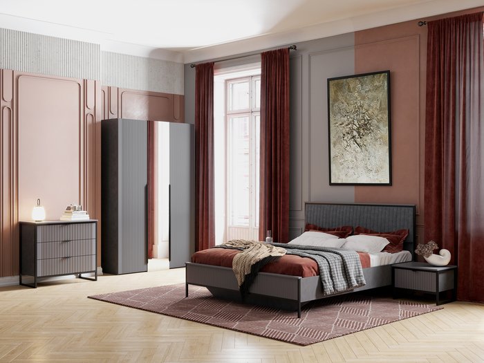 Кровать Нора 160х200 цвета графит - лучшие Кровати для спальни в INMYROOM