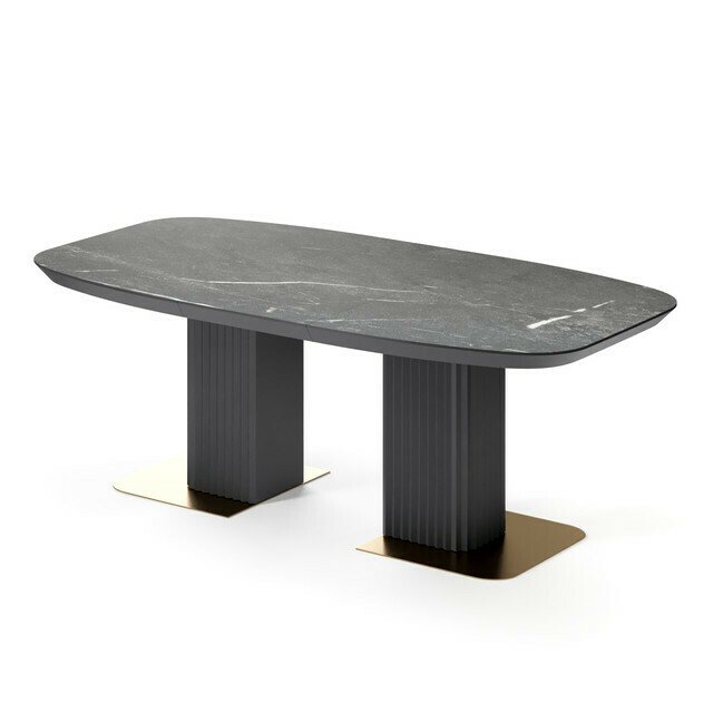Раздвижной обеденный стол Гиртаб S черного цвета - купить Обеденные столы по цене 210857.0