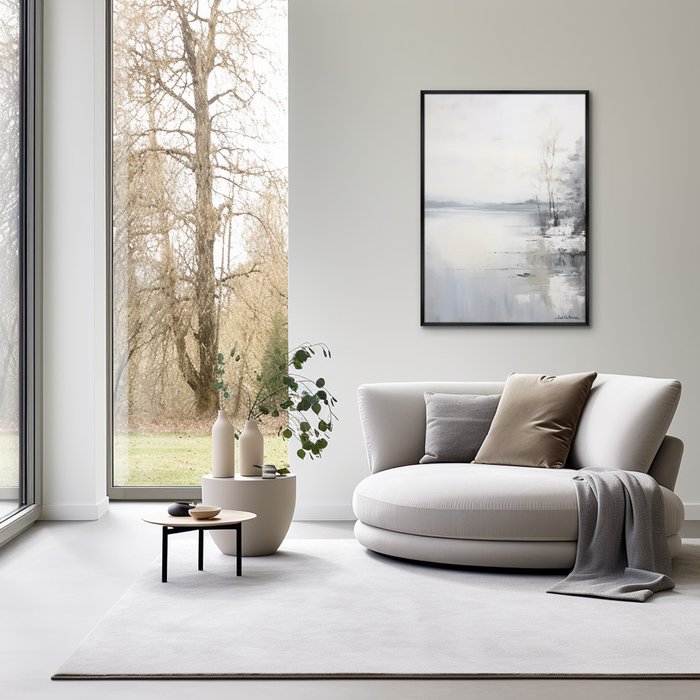 Репродукция картины Landscape collection, Winter lake, No 2, 2024г. - лучшие Картины в INMYROOM