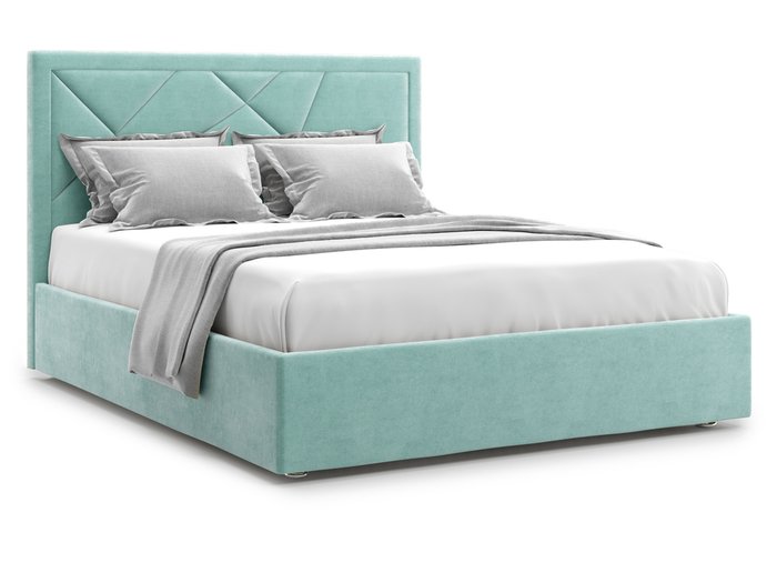 Кровать Premium Milana 3 140х200 бирюзового цвета с подъемным механизмом