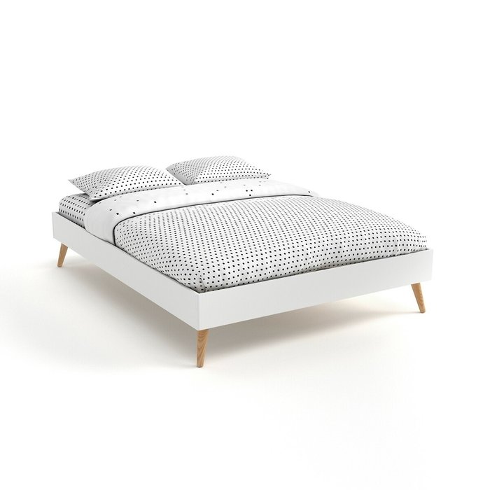 Кровать Jimi 140x190 белого цвета без подъемного механизма - лучшие Кровати для спальни в INMYROOM