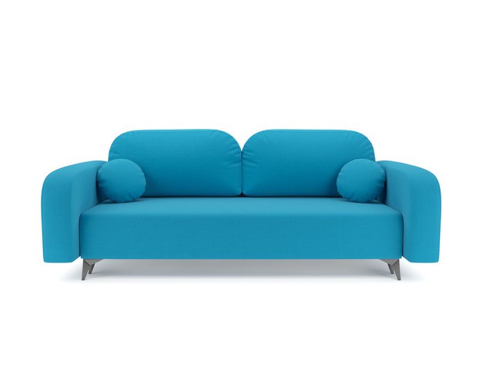 Прямой диван-кровать Цюрих светло-синего цвета - купить Прямые диваны по цене 39590.0