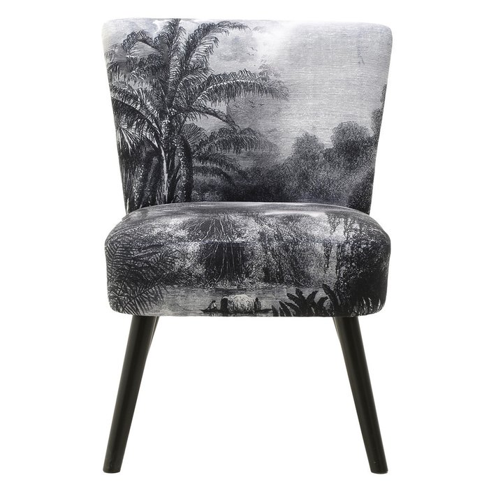 Кресло серого цвета на деревянных ножках - купить Интерьерные кресла по цене 19980.0