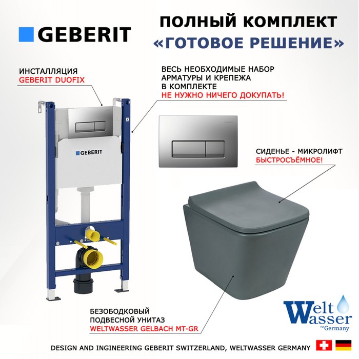 Комплект 3 в 1 инсталляция Duofix