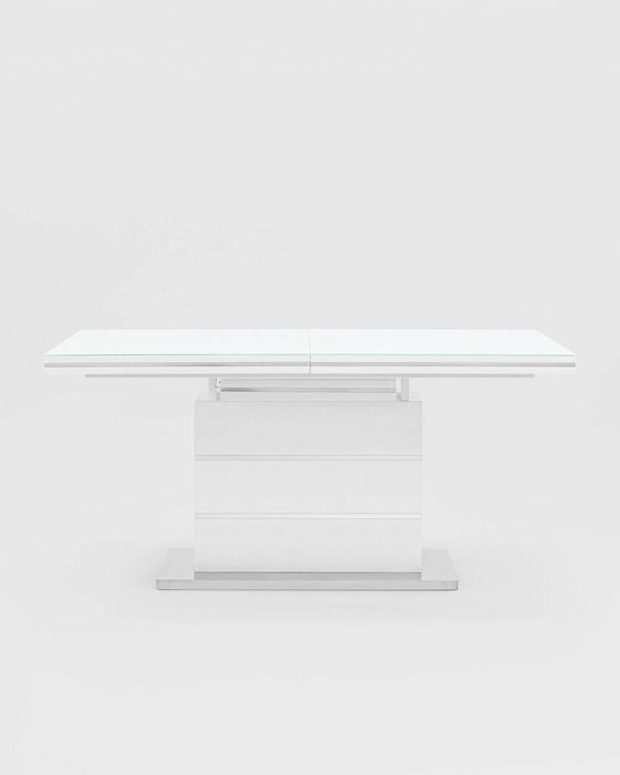 Раздвижной обеденный стол Глазго белого цвета - лучшие Обеденные столы в INMYROOM