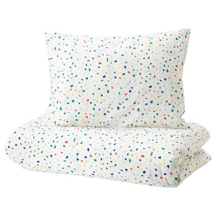 Комплект постельного белья из 2 предметов, белый/мозаика, 140х200/80х80 см