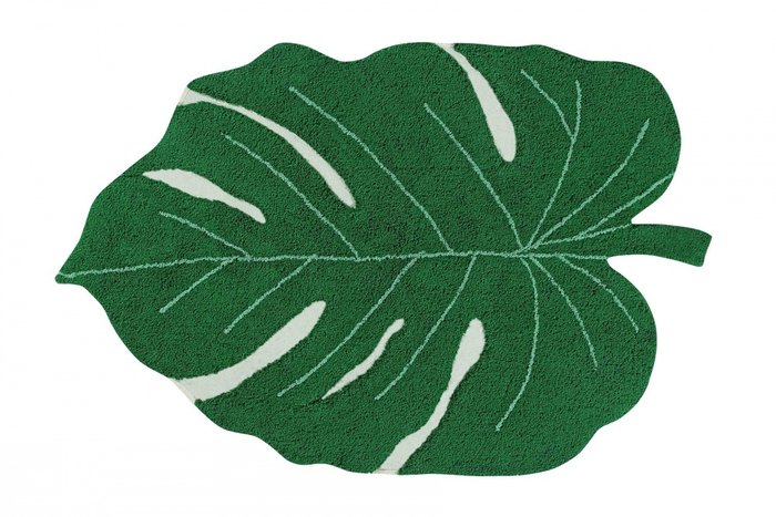 Ковер Лист монстеры 120х180 зеленого цвета