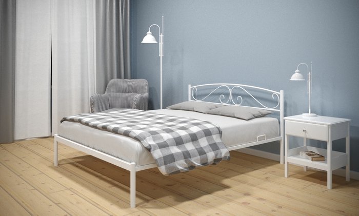 Кровать Верона 160х200 белого цвета - купить Кровати для спальни по цене 16820.0