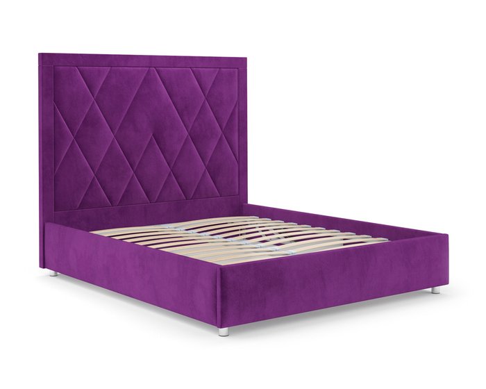 Кровать Треви 160х190 фиолетового цвета с подъемным механизмом (микровелюр) - лучшие Кровати для спальни в INMYROOM